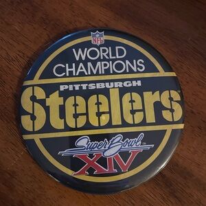 Vintage NFL Pittsburgh Steelers Super Bowl XIV 6 Inch Button